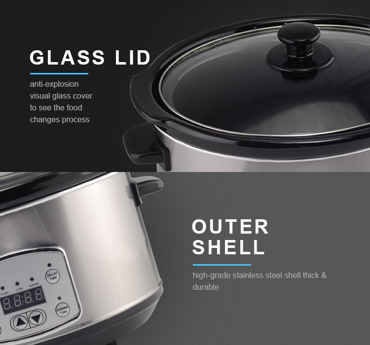 TONZE 3.5L Stainless Steel Black Clay Stewpot Digital Panel Heating & OEM Customization 03