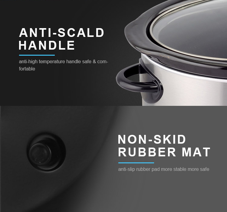 TONZE 4.5L Oval Stainless Steel Black Clay Stewpot Digital Panel Heating - OEM Customization 03