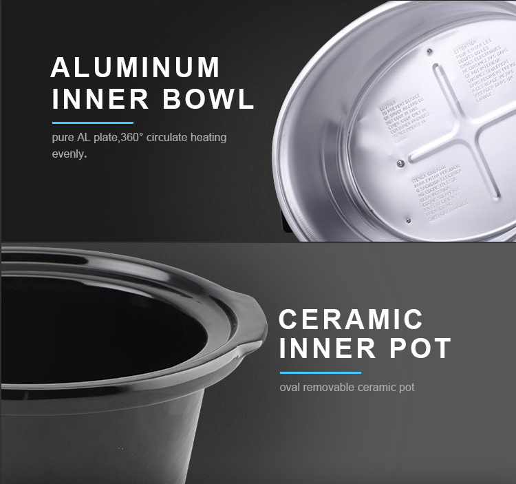 TONZE 4.5L Oval Stainless Steel Black Clay Stewpot Digital Panel Heating - OEM Customization 04